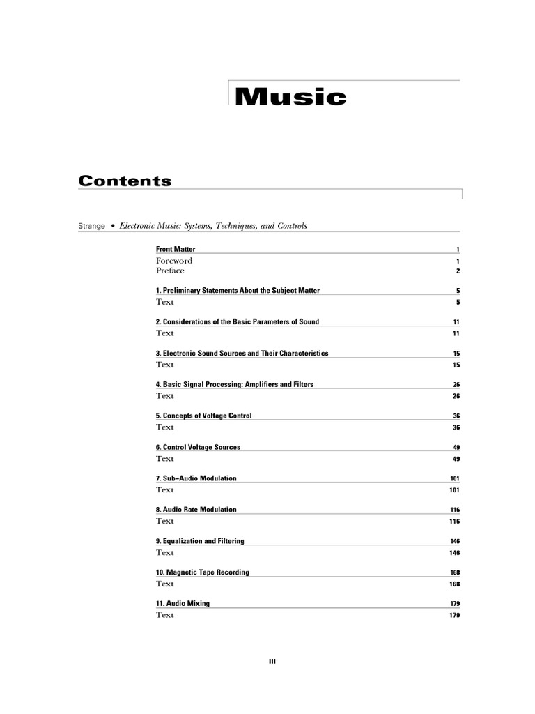 Electronic Music Systems, Techniques and Controls PDF