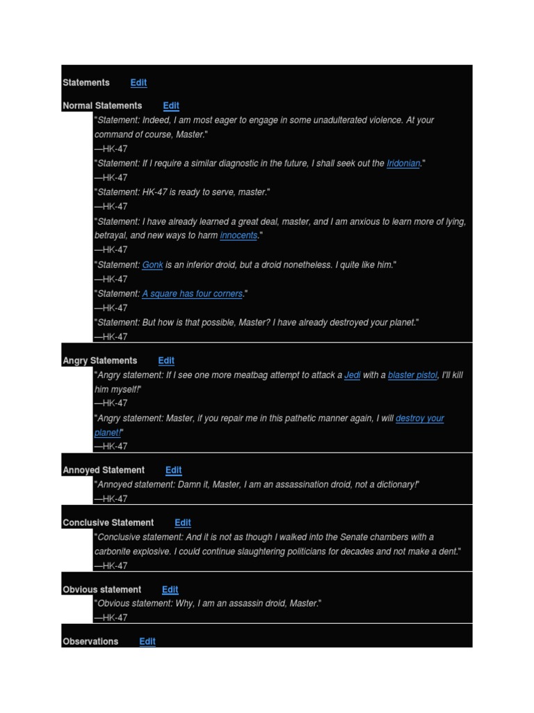 HK47 Quotes PDF Unrest