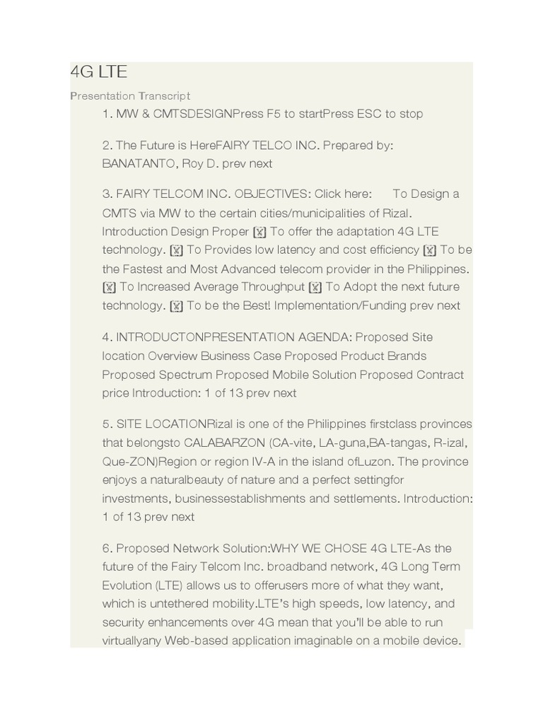 4g Lte Pdf Pdf 4 G Lte Telecommunication