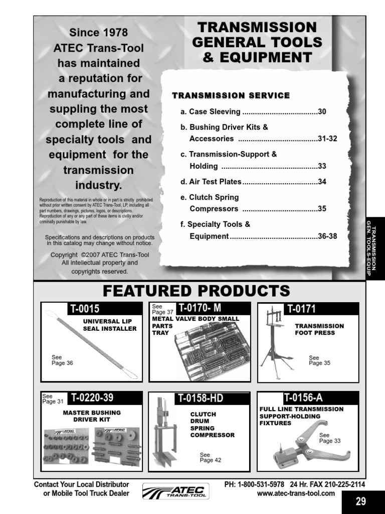 Att Trans Tools PDF Transmission (Mechanics) Clutch