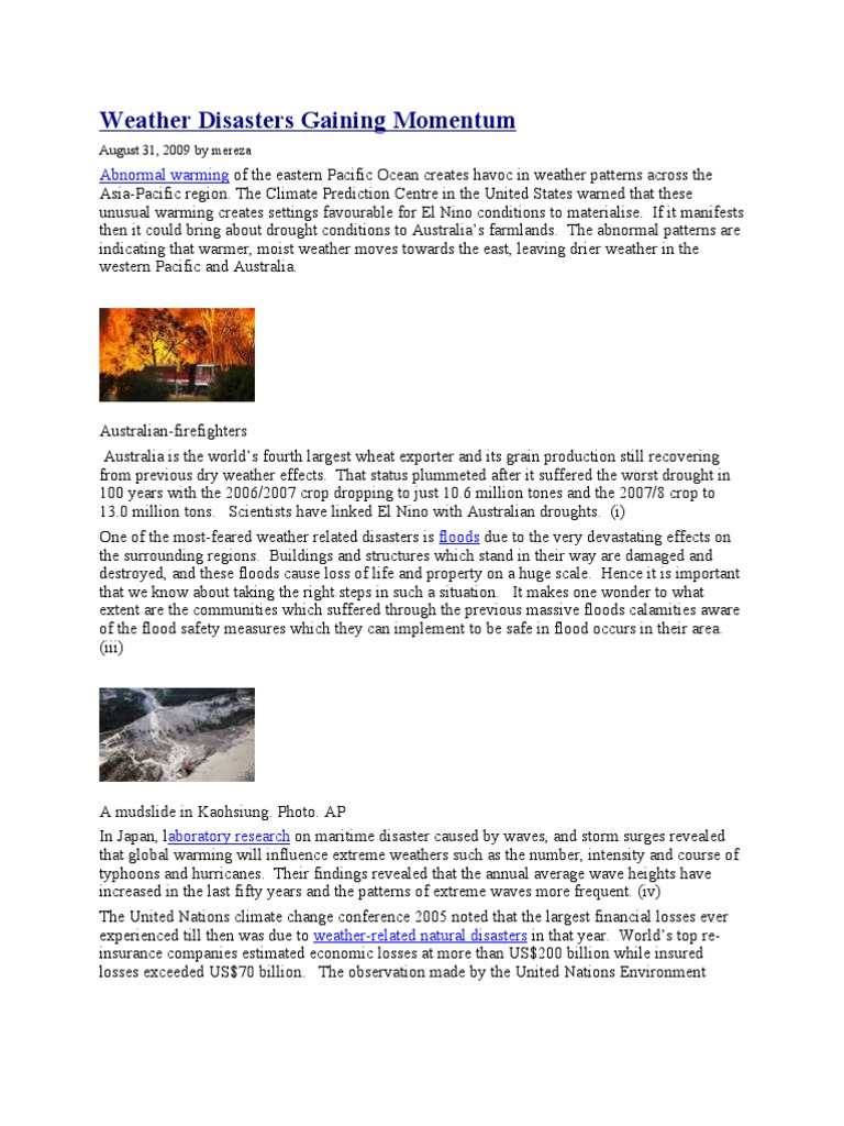 Weather Disasters and Their Impact | PDF | Tropical Cyclones | Weather