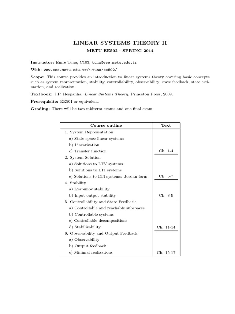 linear systems theory 2