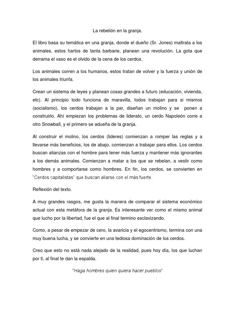 Rebelion En La Granja Pdf Gratis