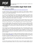 La crisi irreversibile degli Stati Uniti