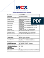 Symbol Description Contracts Available For Trading: Contract Specifications of Cotton - Long Staple