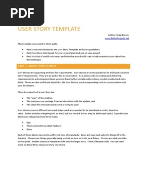 User Story Template