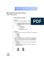 Excel Formatting Manual