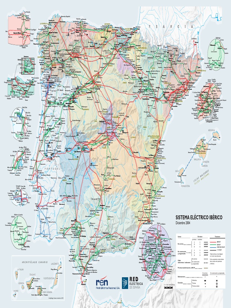 Mapa de la Red Eléctrica Española | PDF | Electromagnetismo | Electricidad