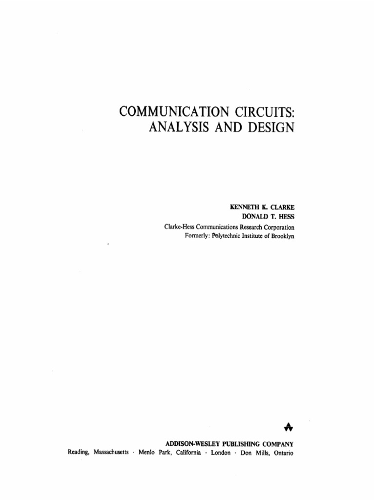 Communication CircuitsClarke Hess PDF