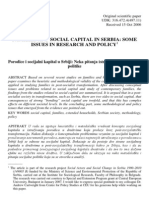 Families and Social Capital in Serbia: Some Issues in Research and Policy