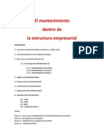 El Mantenimiento Dentro de La Estructura Empresarial