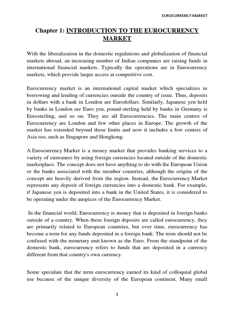 Euro currency market pdf picture