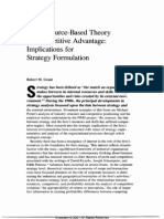 The resource based theory of comparative advantage