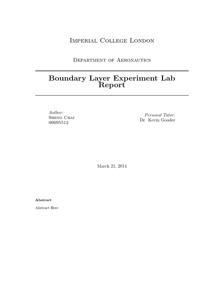 Boundary Layer Lab Report | PDF | Wellness | Science & Mathematics