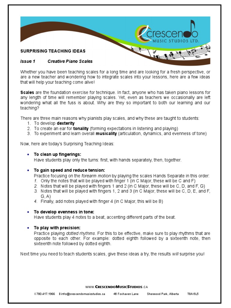 Piano Scale Tips for Teachers | PDF | Foreign Language Studies