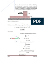 Bloque sobre losa con fuerza horizontal