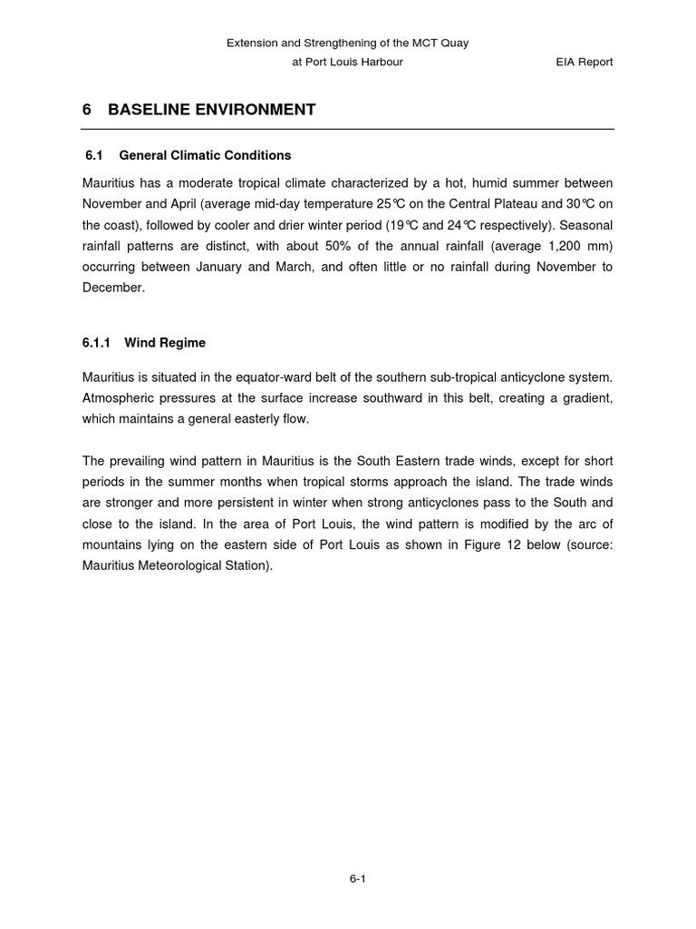Chapt 6 Mauritius Wind Speed PDF Sea Level Wound