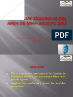 GESTIÓN DE SEGURIDAD DEL ÁREA DE MINA-AGOSTO 2013