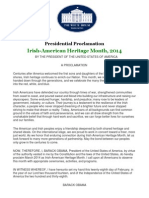 Irish Heritage Proclamation