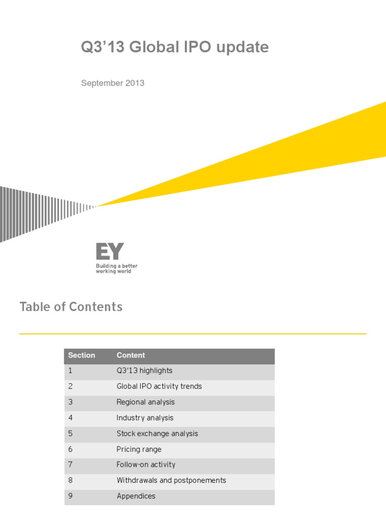 EY Q3 13 Global IPO Update | PDF | Initial Public Offering | Real ...