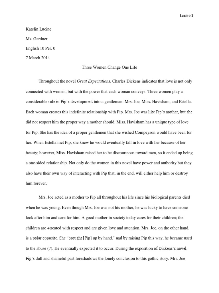 Great expectations essay examples image
