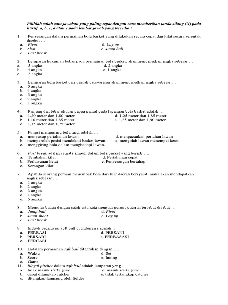 Pilihlah Salah Satu Jawaban Yang Paling Tepat Dengan Cara Memberikan