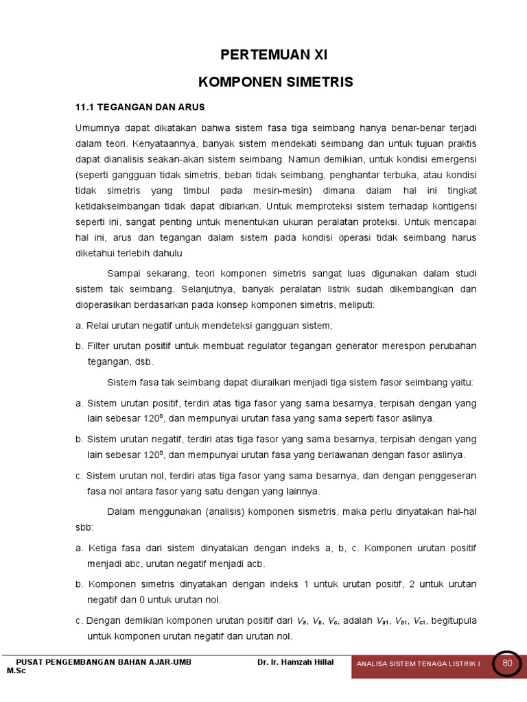 Analisis Komponen Simetris Sistem Tenaga | PDF