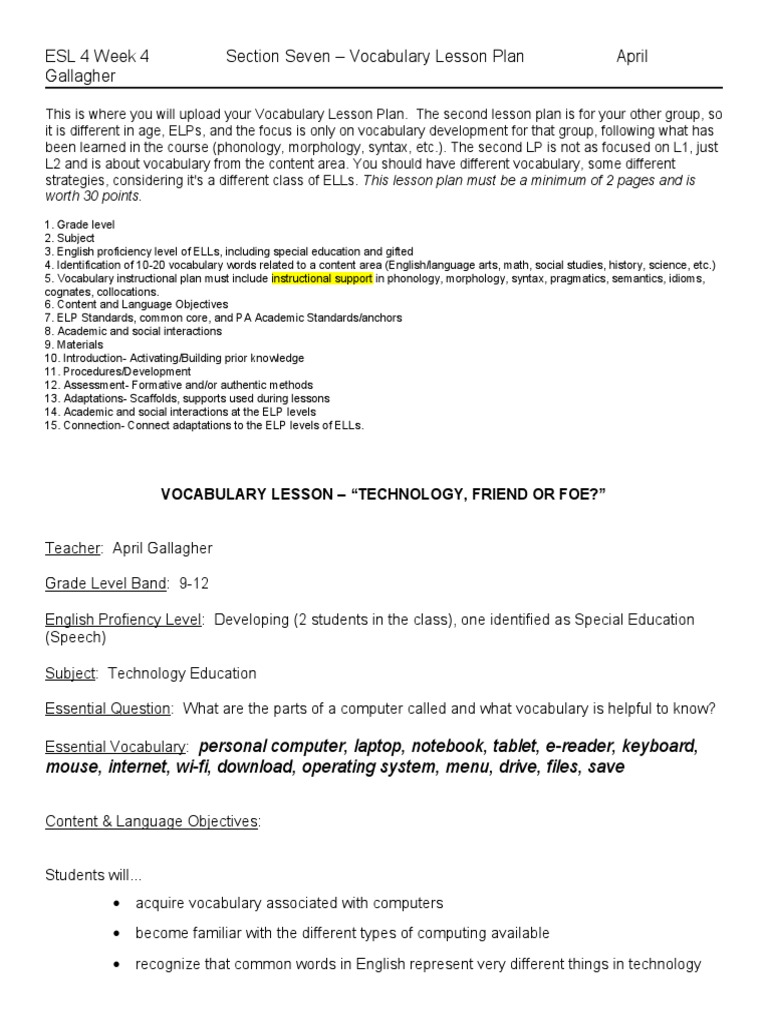 ESL Vocabulary Lesson: Technology Terms | PDF | Communication | Human ...