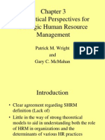Theoretical Perspectives For Strategic Human Resource Management