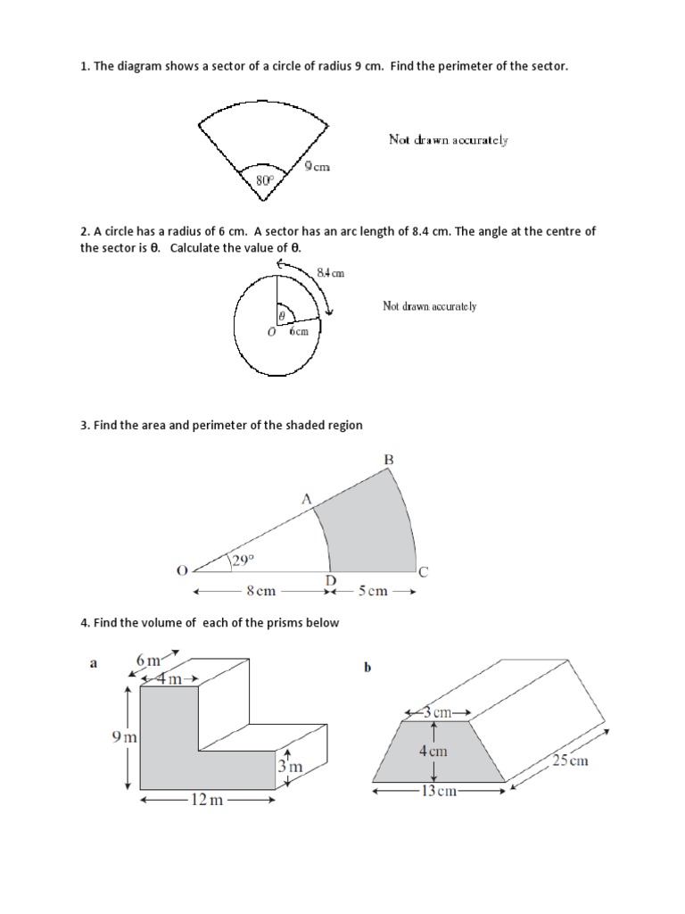 worksheet Area Of Shaded Region Worksheet mensuration worksheet