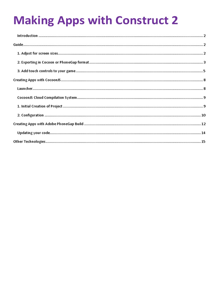 Construct 2 App Development Guide | PDF | Ios | Xcode