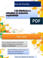 Teza de Licența: Strategii de Fidelizare A Clienților În Industria Ospitalității