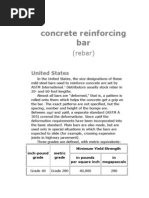 Concrete Reinforcing Bar Size