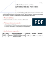 1-Procedure Gestion de Formation Du Personnel 110915