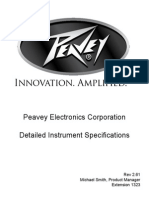 Peavey Guitars Detailed Specifications