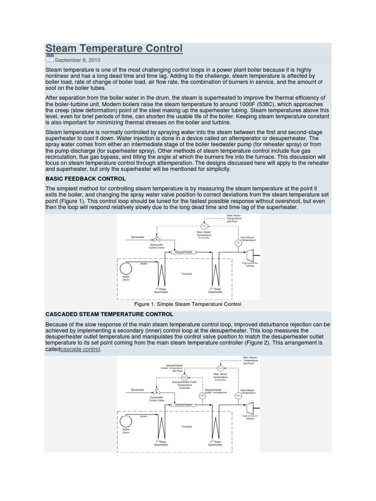 Steam Temperature Control PDF Boiler Control System
