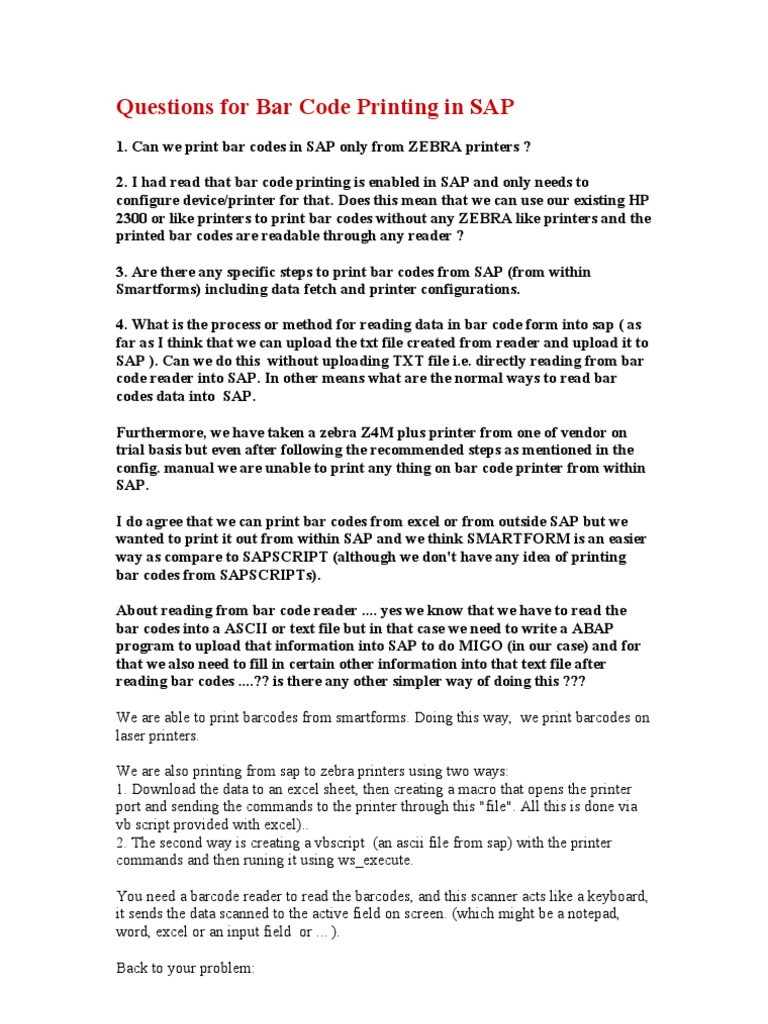 sap zebra printer configuration