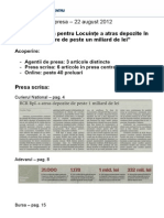 Monitorizare Presa Depozite Peste 1 Miliard - 22 August 2012