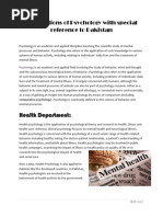 Applications of Psychology With Special Reference To Pakistan