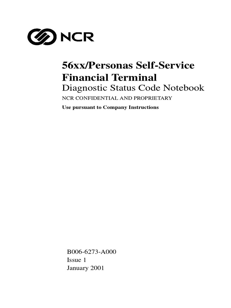 56xx/Personas Self-Service Financial Terminal: Diagnostic Status Code