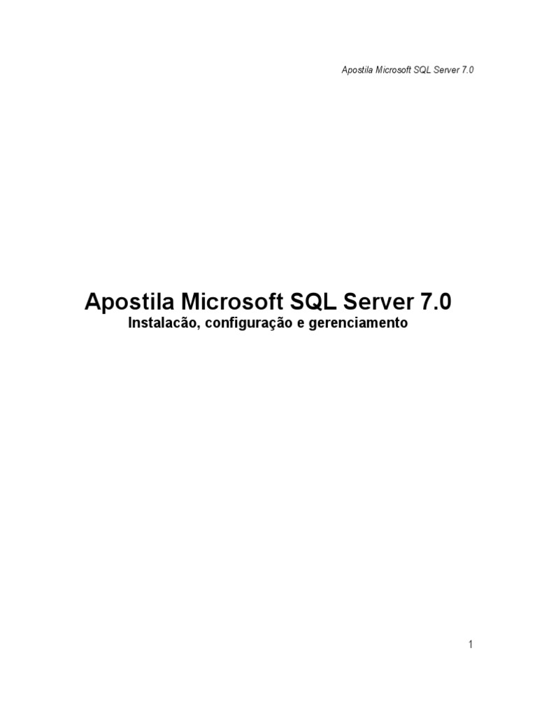 ApostilaSQL PDF | PDF | Microsoft SQL Server | Tabela (banco de dados)