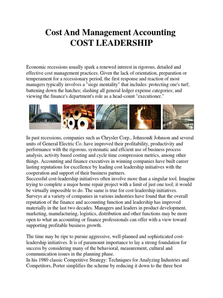 Cost and Management Accounting | PDF | Strategic Management | Economies ...