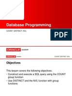 Database Programming: Count, Distinct, NVL