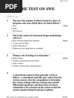 The Test On Swe: True 3 Mark False Not Answer