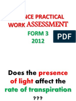 Science Practical Work Assessment Form 3
