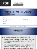 Intervalo de Máxima Eficiência