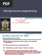 Microprocessor Programming: by Prof. Y. P. Jadhav. Physics Dept. Smt. C.H.M. College, Ulhasnagar-3