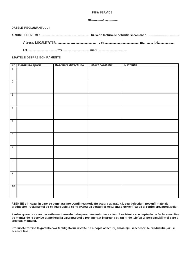 Fisa Service | PDF