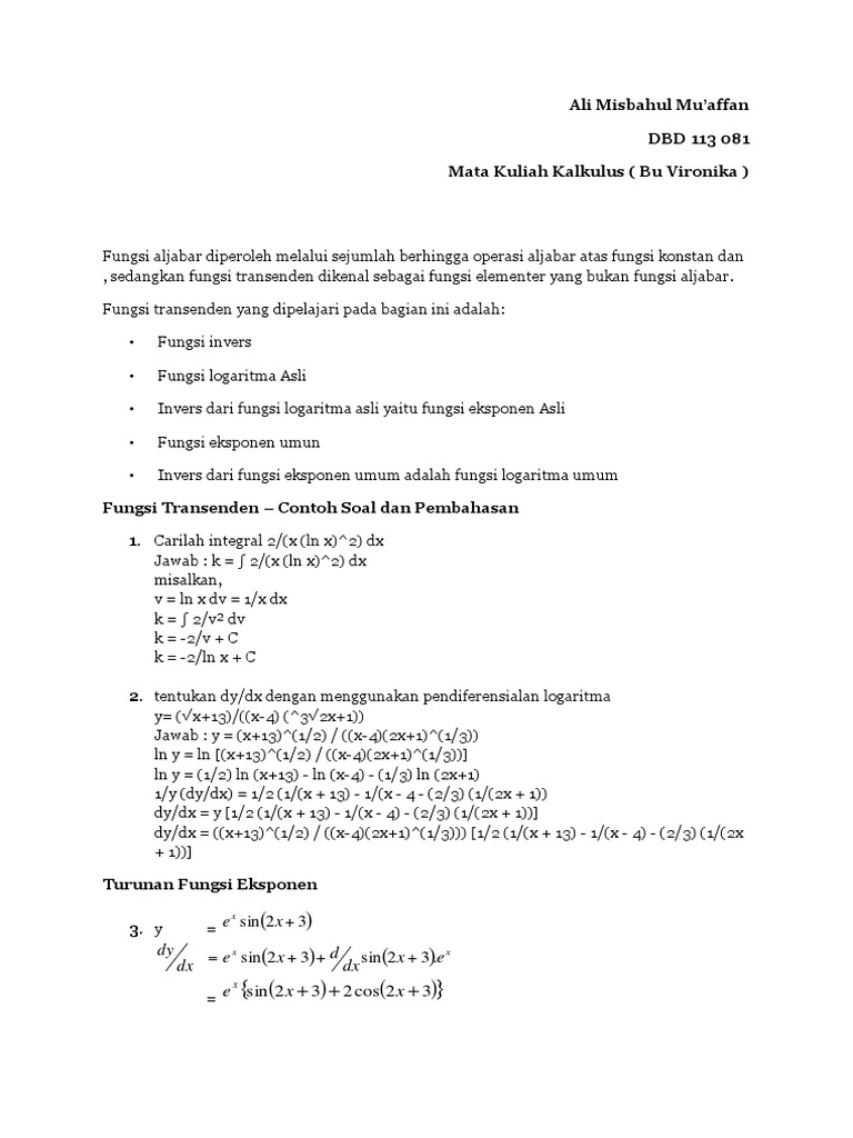 11++ Contoh Soal Fungsi Invers Logaritma - Contoh Soal Terbaru