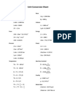 Unit Conversion Reference Sheet